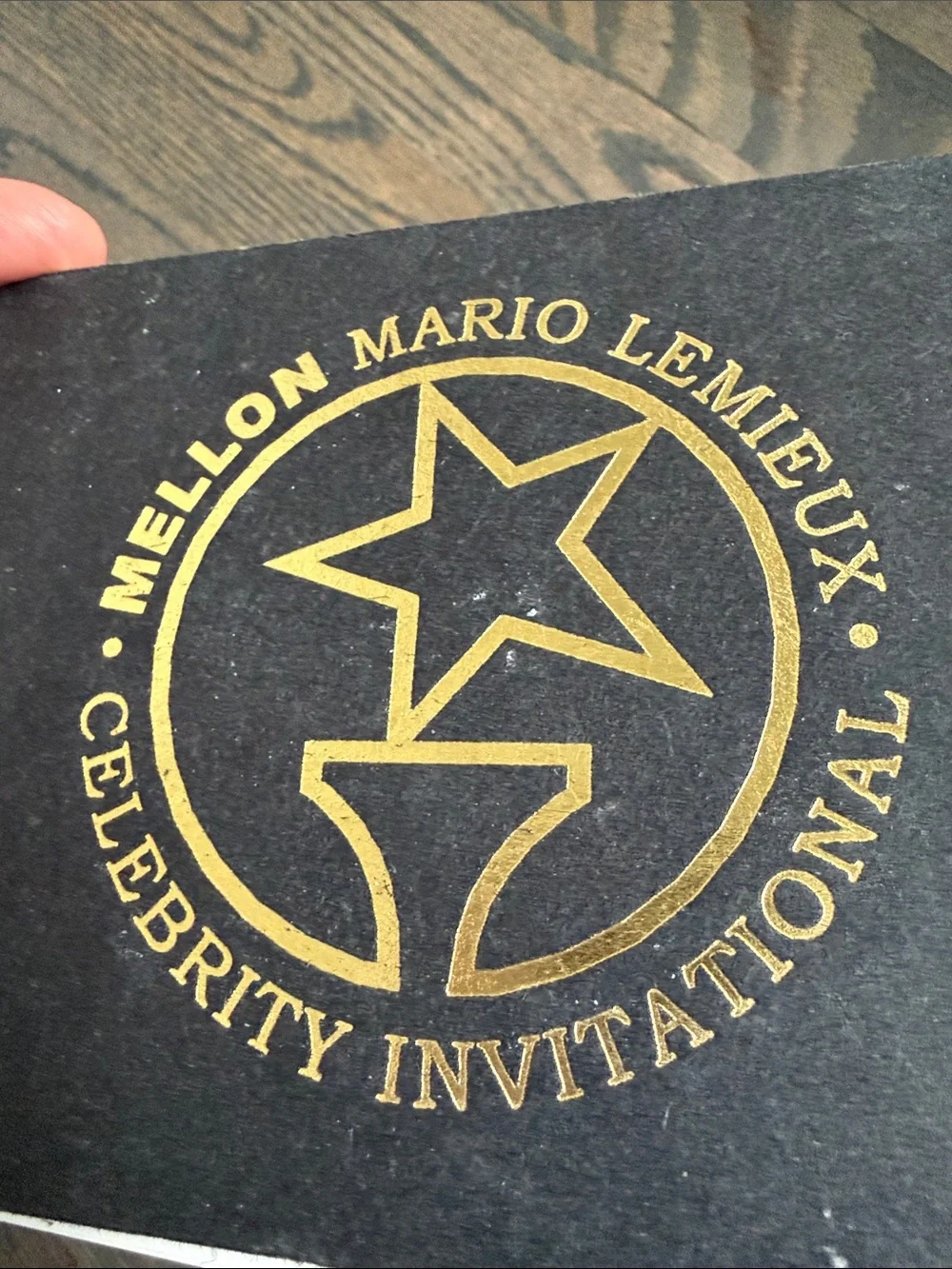 Mellon Mario Lemieux Celebrity Invitational Gold Logo Spiral Notebook - Black